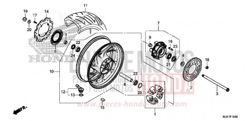 REAR WHEEL CBR650FAJ de 2018
